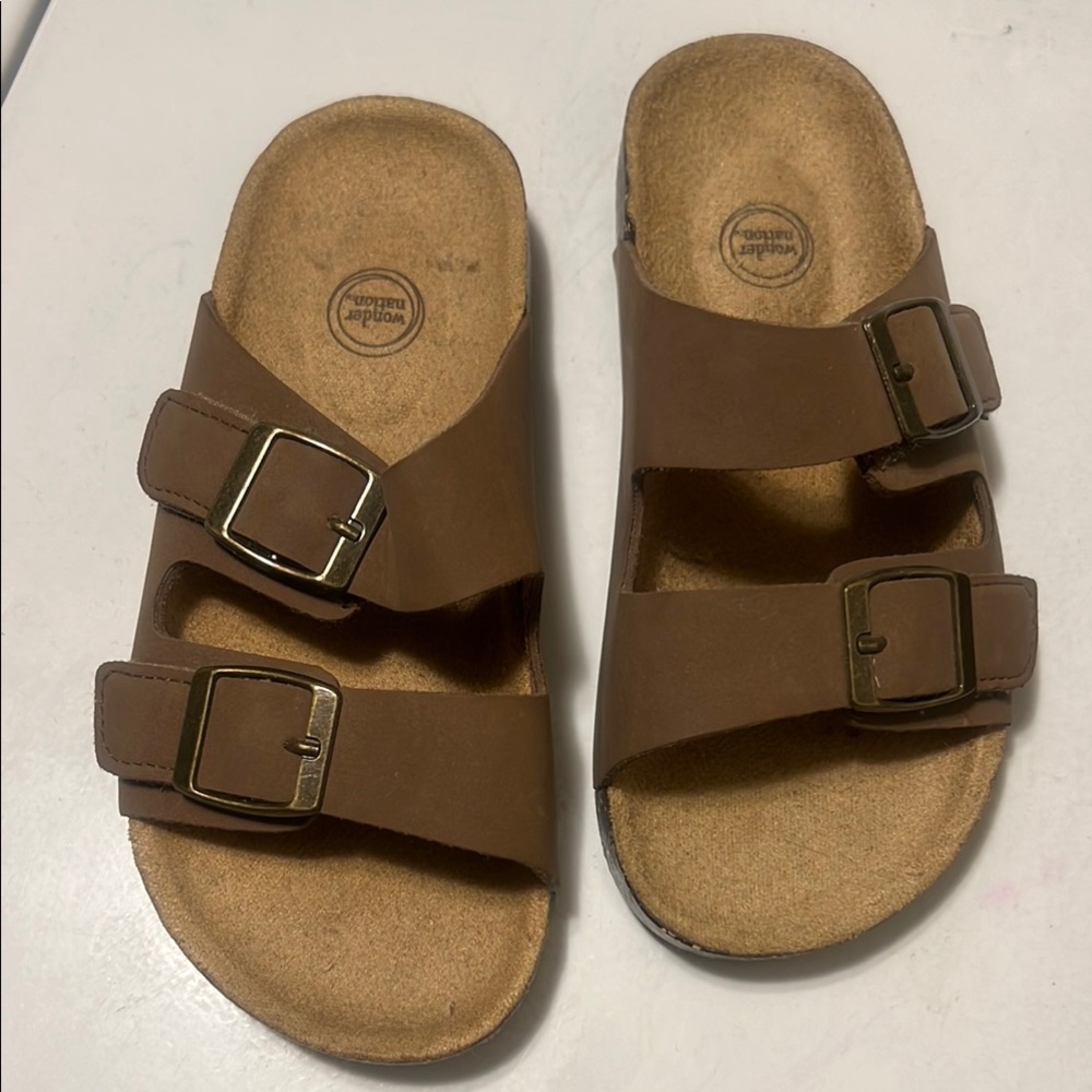 Wonder Nation Brown Sandals with Adjustable Straps